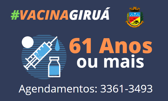 Giruá inicia vacinação para pessoas com 61 anos